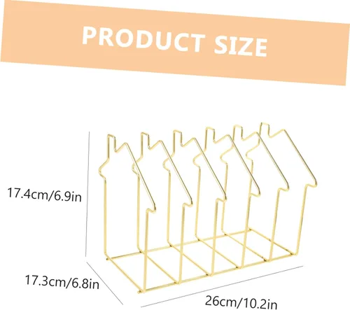 Vista 2 de DOITOOL 1pc Iron Desktop File Organizer Rack Sections Stylish Storage for Documents Books Magazines Unique House Design for Home Office Organization