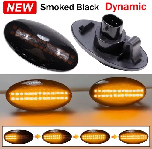Vista 6 de Luz LED de Marcador Lateral Señal de Giro Compatible con Suzuki Grand Vitara Vtarai Jimny Swift SX4 S-Cross APV Arena XL7 Alto Fiat Sedici (Negro)