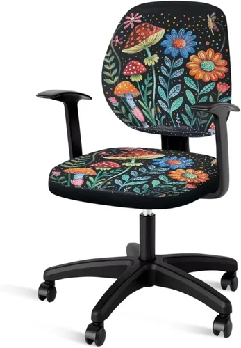 Vista 26 de Funda para silla de oficina con diseño de mariposa de 2 piezas, fundas para silla de juegos, bonitas fundas transpirables para silla de escritorio