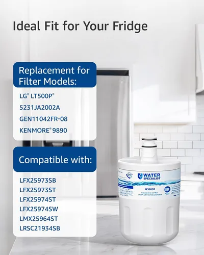 Vista 2 de Waterspecialist Filtro de agua para refrigerador 5231JA2002A, repuesto para LG® LT500P®, ADQ72910911, GEN11042FR-08, LFX25974ST, ADQ72910901