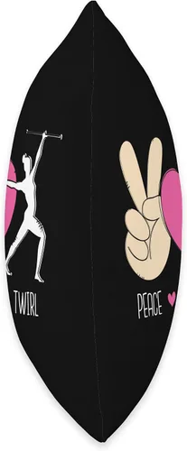 Vista 2 de Baton Twirling Majorettes Cute Baton Design Peace Love Twirl Throw Pillow, 16x16, Multicolor