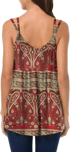 Vista 3 de Soesdemo Dressy - Camiseta sin mangas para mujer, estilo casual, con diamantes de imitación, con tirantes delgados, cuello en V, sin mangas
