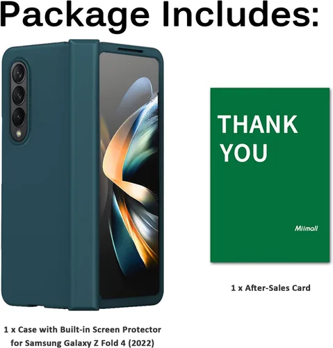 Vista 8 de Miimall Funda compatible con Samsung Galaxy Z Fold 4 2022 con bisagra plegable, ultrafina, ligera, anticaídas, cobertura completa, protector