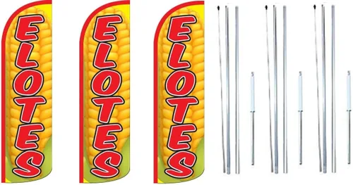 Vista 8 de Elote Asado King Size Swooper - Letrero de bandera