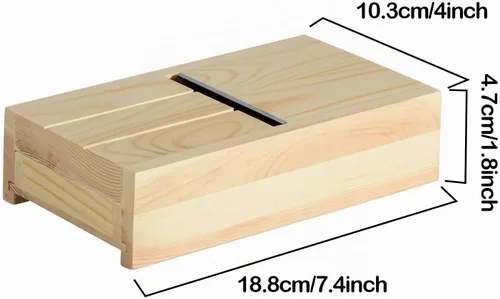 Vista 6 de Cortador de jabón de madera, biseladora de jabón, recortadora, caja de cajón de afeitado para hacer jabones hechos a mano (madera)