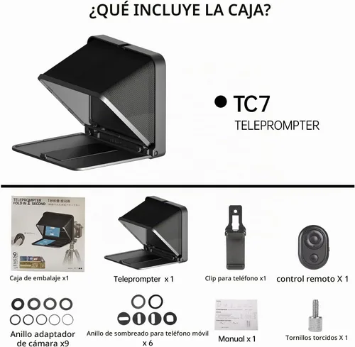 Vista 7 de LENSGO Teleprompter portátil para iPad Tablet Smartphone Cámara DSLR de 7.9 pulgadas, APP compatible con sistema iOS y Android para enseñanza