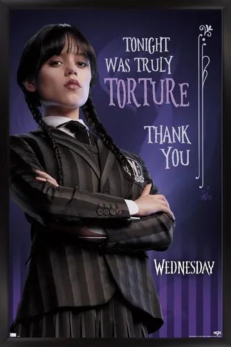 Vista 8 de Trends International Wednesday - Póster de pared de tortura, 14.72 x 22.37 pulgadas, versión enmarcada de madera de granero