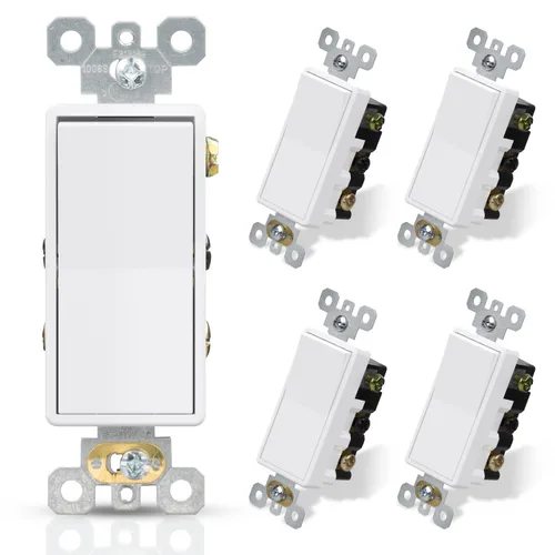 Vista 18 de ELEGRP Interruptor de luz decorativo de 4 vías, 15 amperios, 120-277 voltios, interruptor de pared basculante decorativo de CA de repuesto