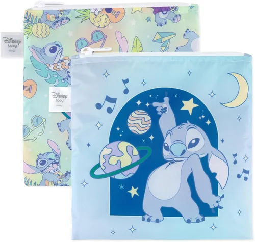 Vista 38 de Bolsas reutilizables para sándwiches y aperitivos Bumkins, para almuerzo escolar de niños y porciones para adultos, tela lavable, bolsa con cierre