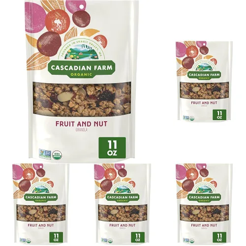Vista 22 de Cascadian Farm Granola orgánica, cereales de canela y pasas, bolsa resellable, 11 onzas