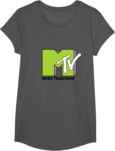 Vista 33 de Camiseta de tratamiento de relleno con logotipo MTV verde lima y morado, Negro, S Azul Marino