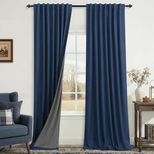 Vista 49 de KOUFALL - Cortinas de medio estilo francés de lino para ventana, juego de 2 cortinas cortas de 40 pulgadas de longitud, para privacidad, cortinas
