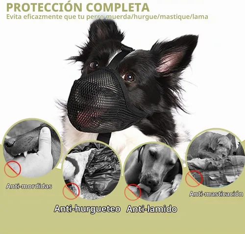 Vista 4 de Whongkidz Bozal para perros de tamaño extra pequeño, cubierta de boca de perro de malla de aire, permite beber sin morder y masticar para perros que
