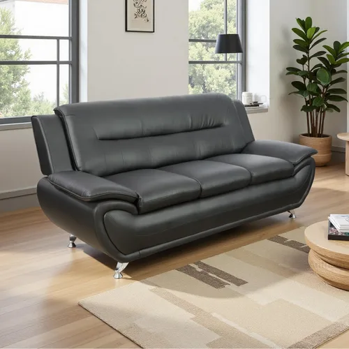 Vista 17 de Sofás de cuero para sala de estar, juego de sofá seccional, juego de 2 piezas de muebles para sala de estar, juego de sofá y sofá biplaza