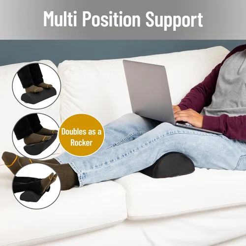 Vista 5 de Mind Reader Reposapiés, debajo del escritorio en el trabajo, ergonómico, oficina, espuma, negro