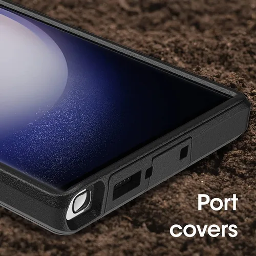 Vista 5 de OtterBox Galaxy S23 Ultra (solamente) - Funda de la serie Commuter - Negro, delgado y resistente, apto para bolsillo, con paño de limpieza, embalaje