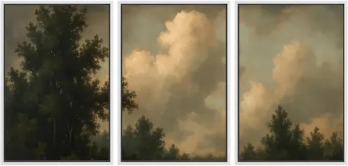 Vista 79 de SIGNWIN Lienzo enmarcado para pared, juego de arte de campos pastorales, flores silvestres, campo rústico, paisaje, floral, ilustraciones modernas