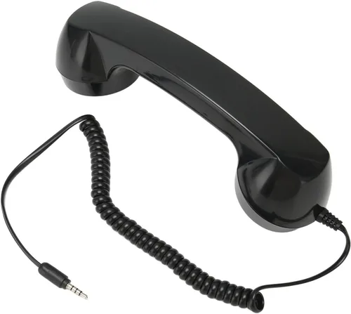 Vista 7 de Teléfono retro auricular, receptor de teléfono celular de mano operación a prueba de radiación para computadoras (negro)