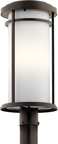 Vista 3 de Kichler 49690BK - Soporte de poste transitorio para exteriores con una luz de Toman Collection en acabado negro