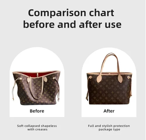 Vista 4 de DGAZ Organizador de bolso para LV Neverfullbag MiniPMMMGM, organizador de bolsas de seda, bolso de lujo y moldeador de bolsas (MM)