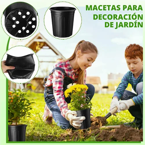 Vista 3 de FoldTier - 300 macetas de plástico flexible a granel de 2 galones y 1 galón