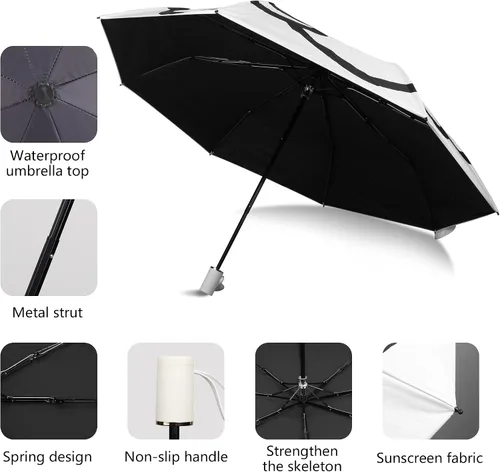 Vista 4 de WANLIAN Sombrillas para protección UV, paraguas de viaje compacto, paraguas para protección solar, resistente al viento, impermeable, protección UV