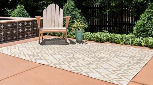Vista 3 de Jill Zarin Outdoor Collection - Alfombra de área - Turcas y Caicos (2' 2" x 3' 1" Rectángulo Beige/Marrón)