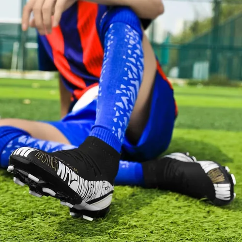 Vista 9 de LIULIULIFE Zapatos de fútbol para hombre, zapatos de fútbol para niños, zapatos de fútbol atléticos juveniles, zapatos de fútbol para estudiantes