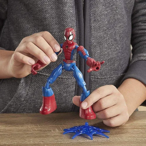 Vista 7 de Marvel Spider-Man Bend and Flex Spider-Man Figura de acción, juguete flexible de 6 pulgadas, incluye accesorio web, a partir de 4 años