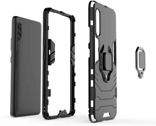 Vista 4 de Compatible con Samsung Galaxy A90 5G, soporte de anillo de metal, a prueba de golpes, parachoques duro