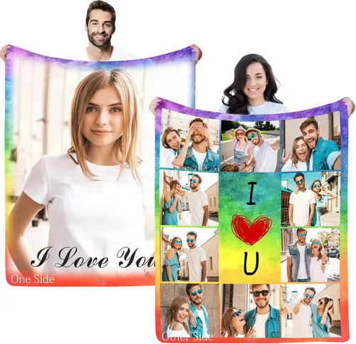 Vista 10 de Regalos personalizados de cumpleaños para el Día del Padre, para papá, abuelo, hombres, manta personalizada con fotos para mi papá, regalos de hija