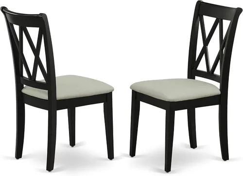 Vista 7 de East West Furniture DLCL5-BLK-C - Juego de mesa de comedor de 5 piezas, incluye una mesa de comedor redonda con gotas y 4 sillas tapizadas de tela