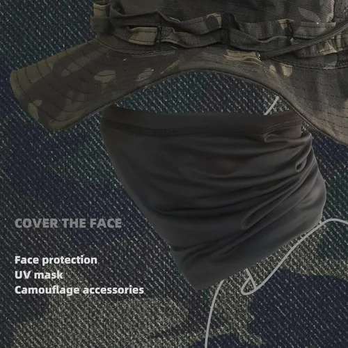 Vista 3 de Polaina de cuello de camuflaje, bufanda de esquí para hombres y mujeres, protección UV, resistente al viento, para pesca, caza, ciclismo