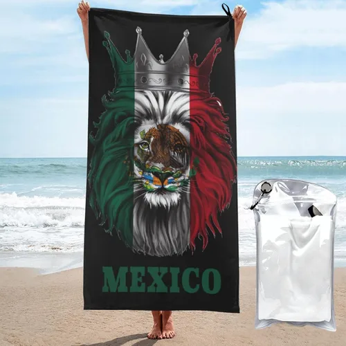 Vista 14 de Toalla de playa de microfibra, toallas de baño grandes de tamaño King Lion con bandera irlandesa para mujeres y hombres, toallas de baño de secado