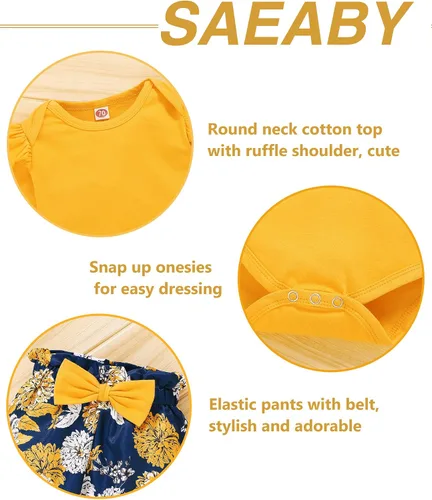 Vista 5 de Conjunto de ropa para bebé niña, ropa para recién nacida, con volantes, mameluco para otoño e invierno