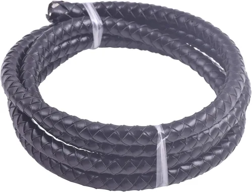Vista 73 de 2 yardas 8.0mm Cordón redondo de cuero trenzado auténtico marrón antiguo para corbata de bolo