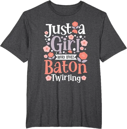 Vista 24 de A Girl Who Loves Baton Twirling - Camiseta de giro Majorette Twirler, Negro