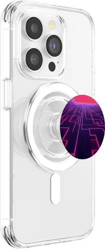 Vista 3 de Retrowave Vaporwave 80s Synthwave PopSockets MagSafe PopGrip for iPhone