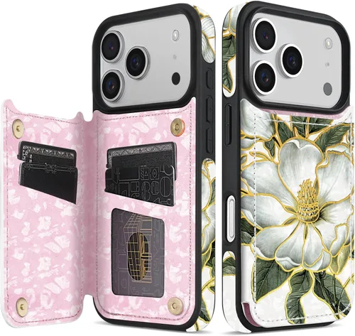 Vista 58 de NNH Funda tipo cartera compatible con iPhone Xs Max con bloqueo RFID, ranuras para tarjetas, folio de piel sintética, función atril, doble cierre