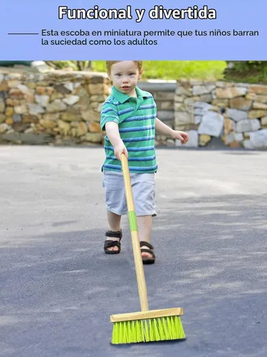 Vista 2 de Escoba para niños-Mango de madera Escoba pequeña para limpieza de limpieza de limpieza de niños