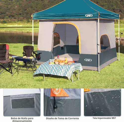 Vista 5 de UNP Cube Tent for Camping, 10x10 Pop Up Canopy Attachment