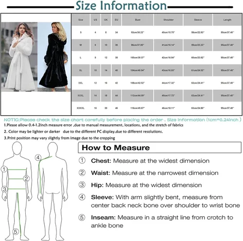Vista 7 de WSHEMV Chaquetas largas para mujer, abrigo corto de imitación para mujer, abrigo cálido y peludo, abrigo de invierno