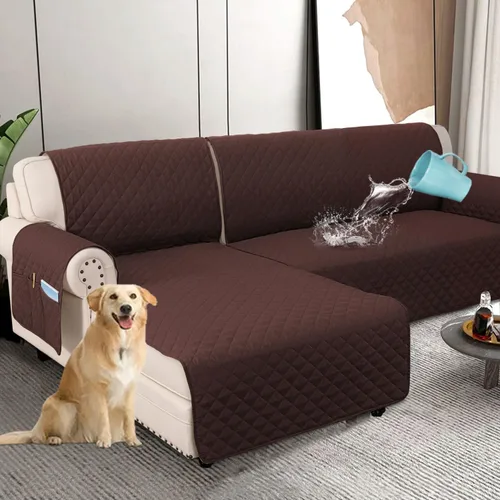 Vista 16 de H.VERSAILTEX Fundas de Sofá Seccional 100% Impermeables de 2 Piezas Fundas de Sofá en Forma de L Lavables para Perros Antideslizantes