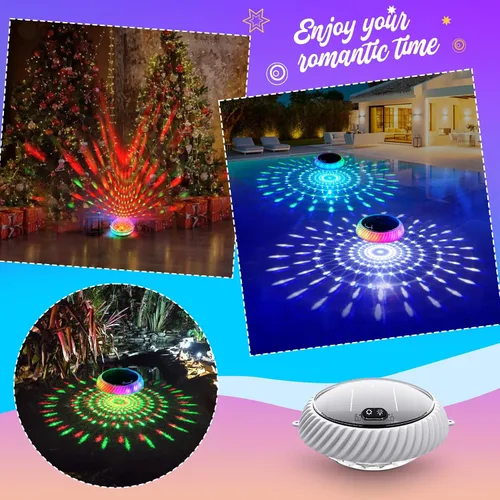 Vista 7 de Askyli Luces Flotantes de Piscina, Luces Solares para Piscina con Impermeable IP68 Que Flotan, Luz Solar Flotante para Piscina con Cambio