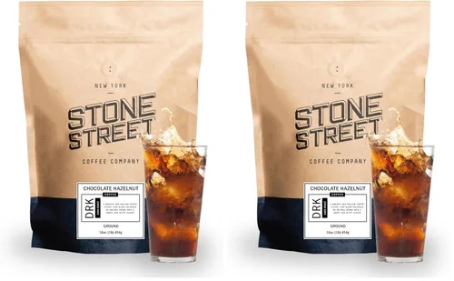 Vista 11 de Stone Street Café con sabor a café frío, sabor natural a arándanos, bajo en ácido, 100% colombiano, café gourmet, molido grueso, tostado oscuro, 1