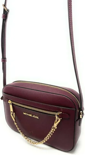Vista 2 de Jet Set - Bolso bandolera grande de cuero Saffiano, Merlot