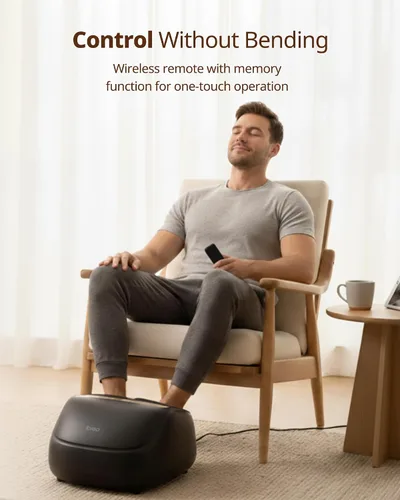 Vista 4 de ibreo - Masajeador de pies Shiatsu 4 en 1 con calor, amasamiento profundo, compresión de aire, vibración, elegible para FSA, apto para neuropatía
