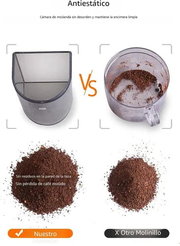 Vista 6 de Molinillo de café con rebabas cónicas Aromaster, 48 ajustes, antiestático, beige
