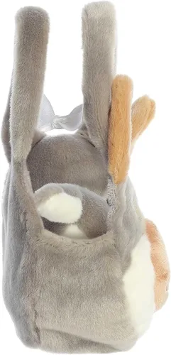 Vista 4 de Aurora Peluche de lobo Eco Nation hecho de forma responsable, ideal para aventuras de juego, perfecto para cumpleaños o simplemente porque - gris