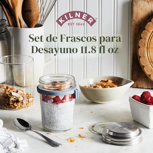Vista 2 de Kilner 0025.899 - Juego de tarros de desayuno, 0,35 litros